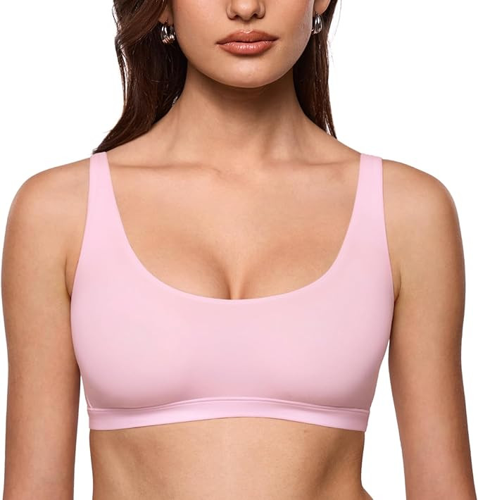 INLYRIC Women's Inbarely Soft Scoop Neck Bralette - Spaghetti Strap No Padding Unlined No Underwi... | Amazon (US)