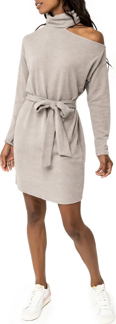 Mock Neck Cold Shoulder Long Sleeve Sweater Dress | Nordstrom