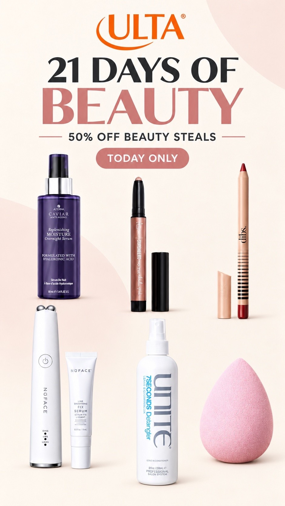 Ulta 21 days of beauty! 50% off today’s beauty steals!

#LTKSaleAlert #LTKOver40 #LTKBeauty
