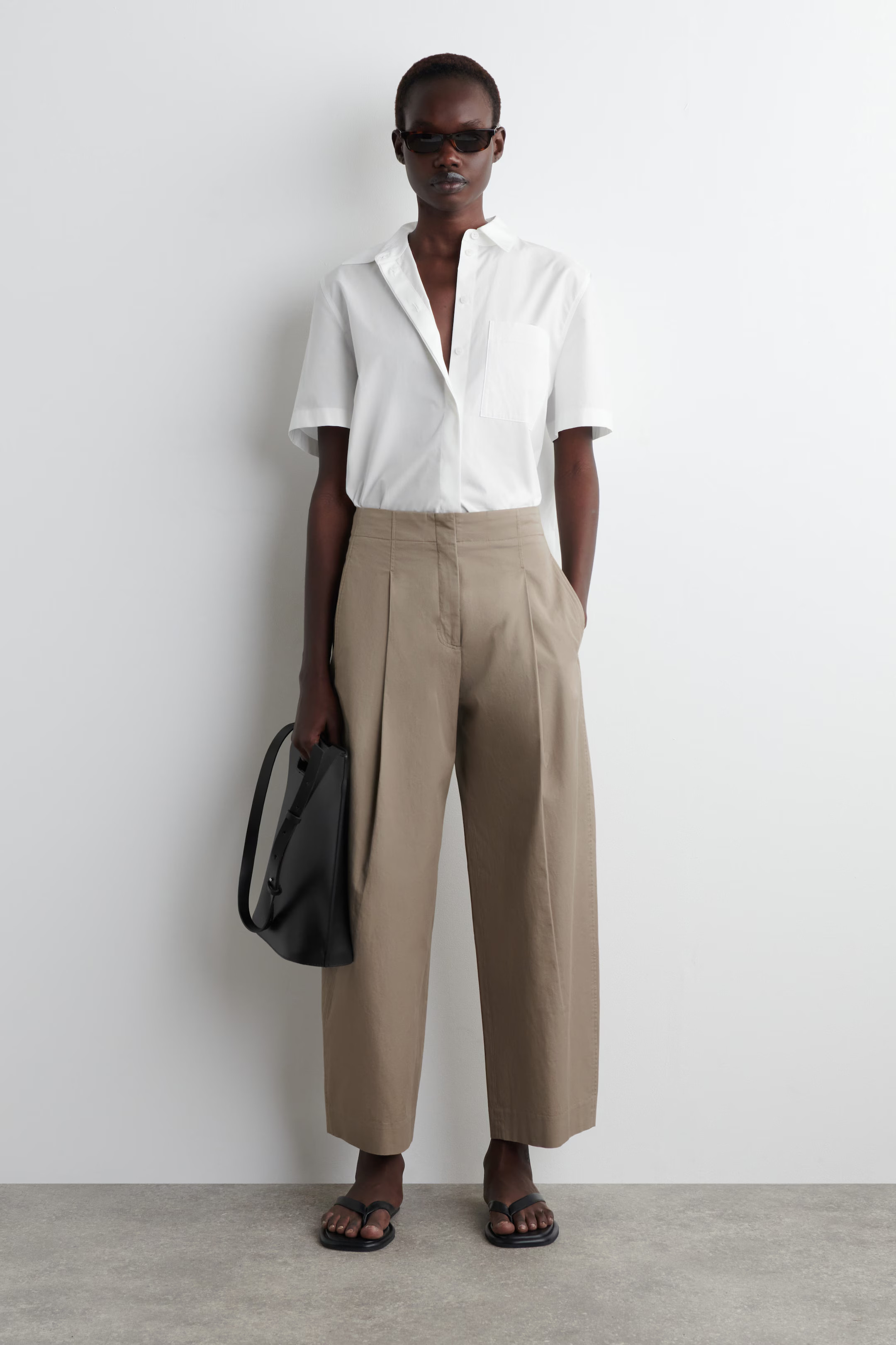 PLEATED BARREL-LEG CHINOS - MOLE | COS | COS (EU)