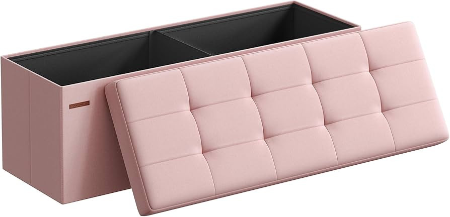SONGMICS MAZIE Collection - Storage Ottoman Bench, 110 cm Folding Foot Rest Stool, End of Bed Ben... | Amazon (UK)