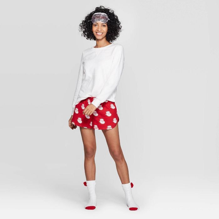 Women's 4 Piece Santa Gift Pajama Set - Wondershop™ Cream | Target
