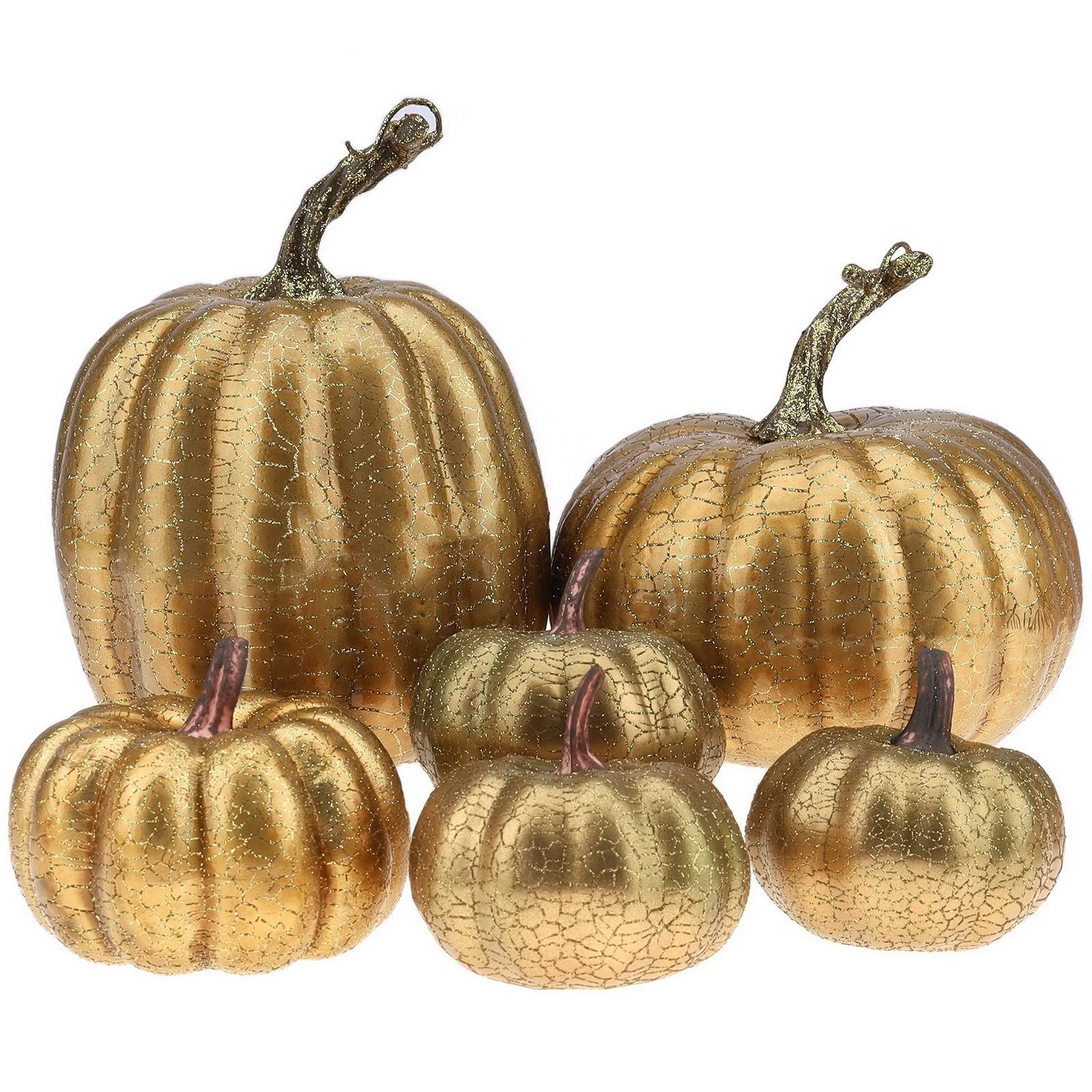 Kepfire 6 Pcs Simulation Fake Pumpkin Crack Artificial Realistic Halloween Thanksgiving Fall Decorat | Amazon (US)