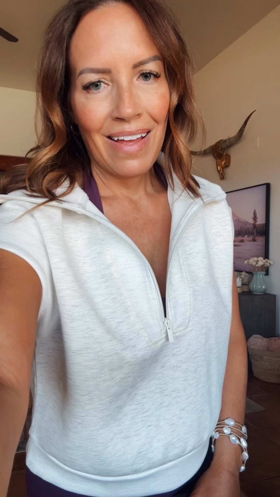 Loving this top to throw on over your work out set on the way to the gym! It will also be cute with jeans!
Wearing a medium.

#LTKootd #LTKActive #LTKOver40