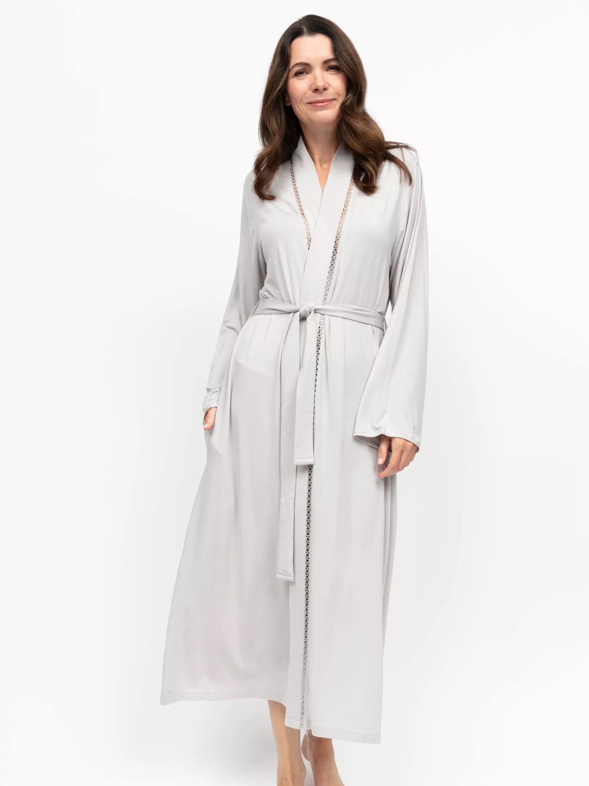 Lucy Dressing Gown, Willow Grey | John Lewis (UK)