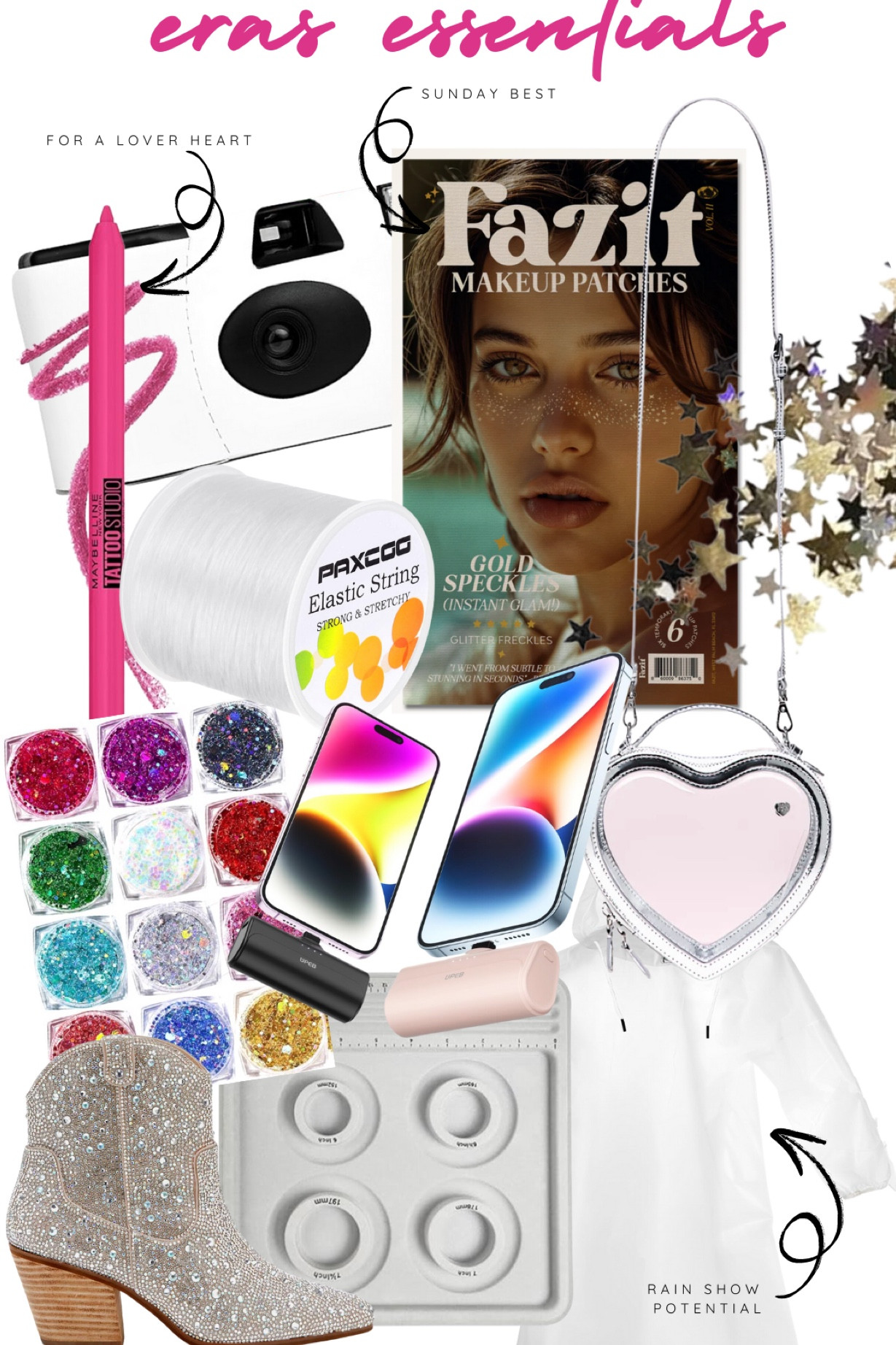 Headed to the eras tour? This are my last minute picks for the best show possible! Got to have rain shop protection, everything for friendship bracelets and a stadium safe bag! See you in Miami 

#LTKStyleTip #LTKTravel #LTKFindsUnder50