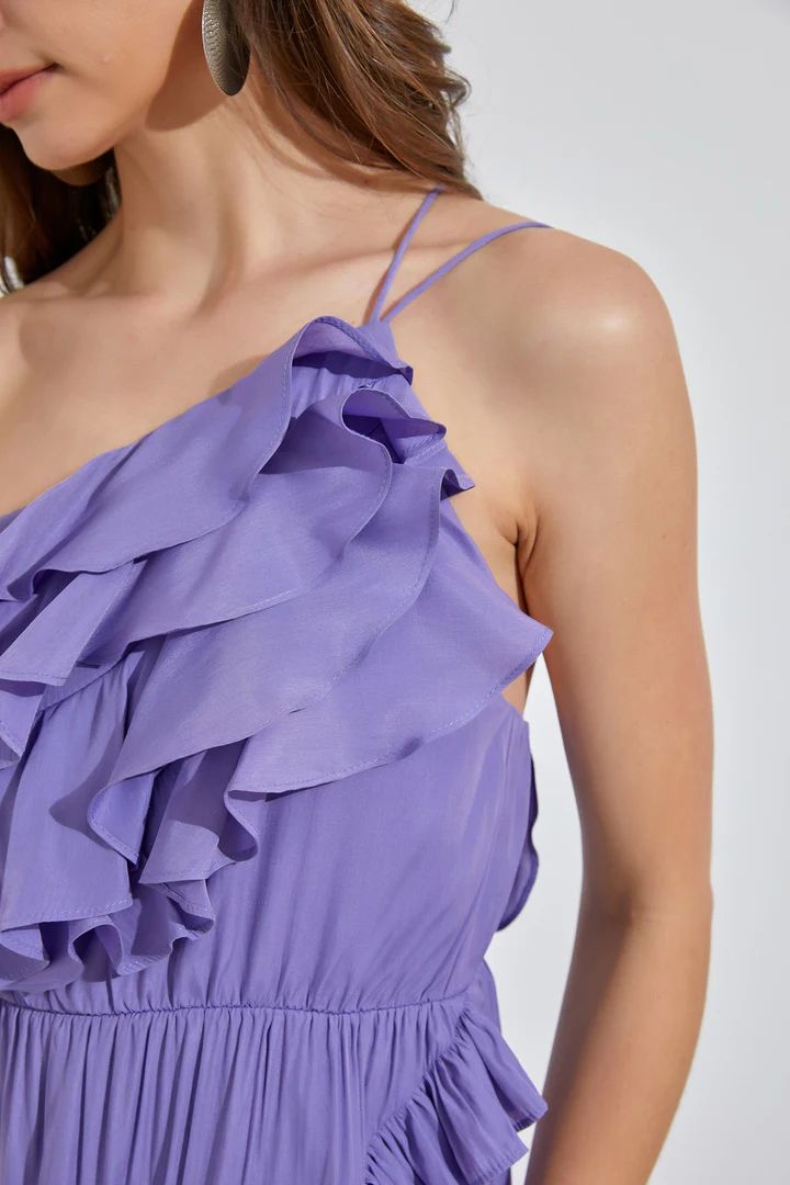 Fiorda One Shoulder Midi Dress - Lilac | Petal & Pup (US)