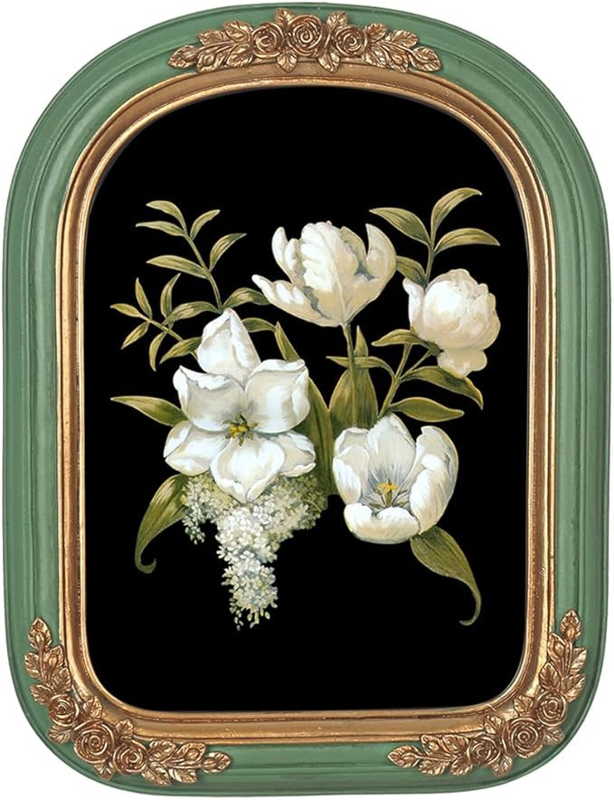 PARAFAYER Vintage Picture Frame 5x7 Inch, Antique Ornate Green Arched Photo Frame With Intricate ... | Amazon (US)