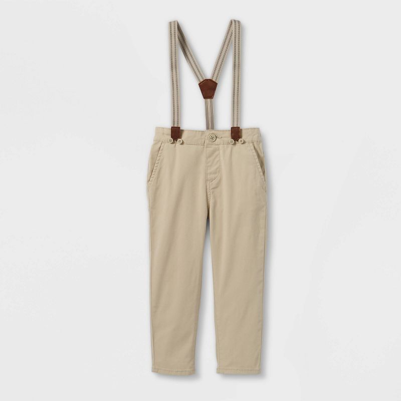 OshKosh B'gosh Toddler Boys' Suspender Pants - Beige | Target