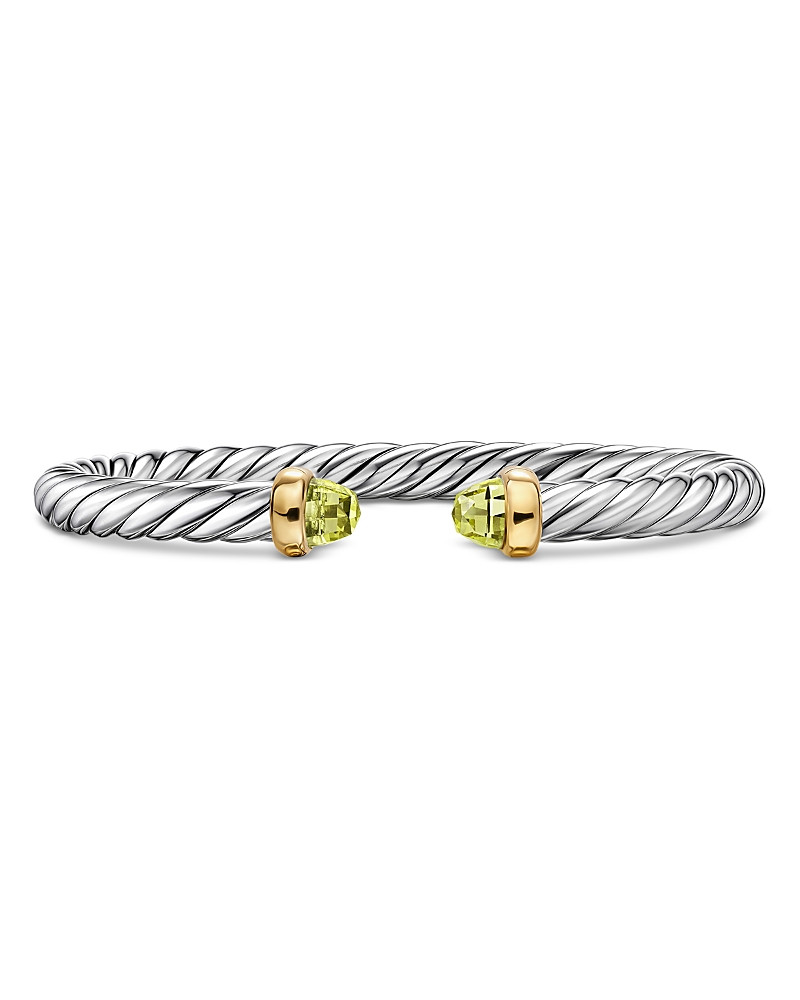 David Yurman Cable Flex Bracelet in Sterling Silver with 14K Yellow Gold and Peridot, 6mm | Bloomingdale's (US)