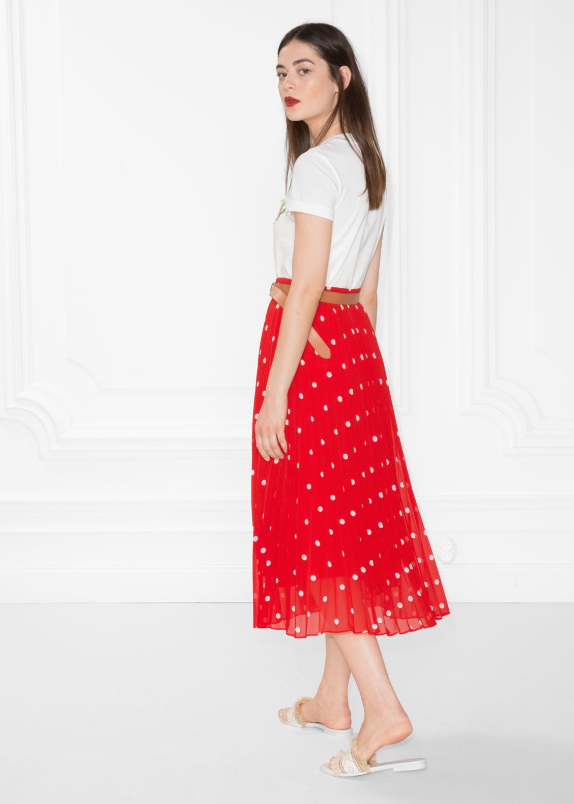 Pleated Skirt - Red Dot Print - Maxi skirts - & Other Stories | & Other Stories (EU + UK)