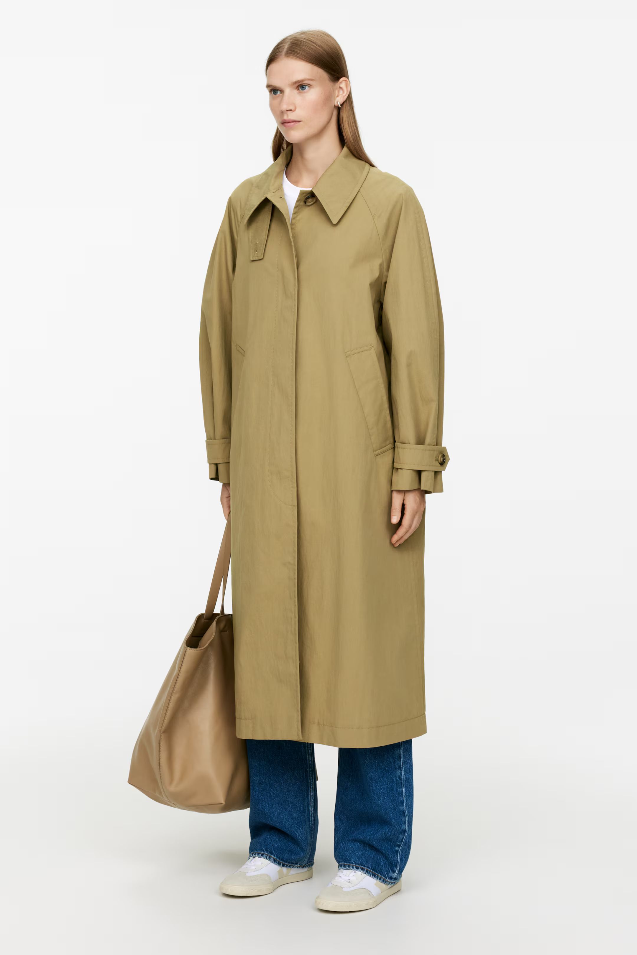 Cotton Blend Trench Coat | H&M (UK, MY, IN, SG, PH, TW, HK)