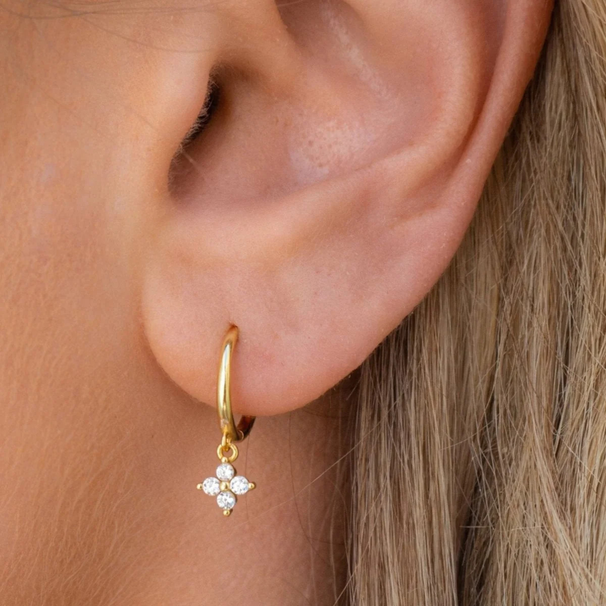 Raye Huggies | Gold | JacqMaria Jewelry