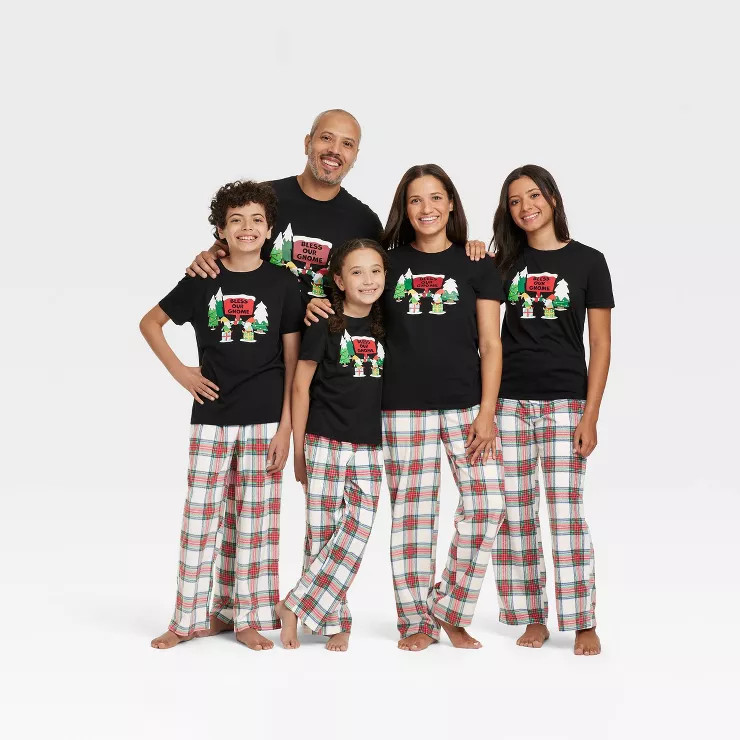 Kids' Holiday Tartan Plaid Fleece Matching Family Pajama Pants - Wondershop™ Cream | Target