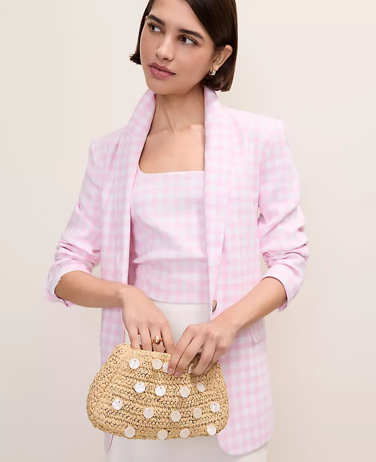 The Gingham Longline Blazer | Ann Taylor