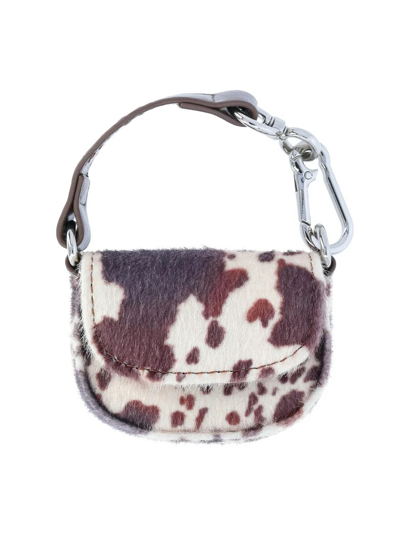 No Boundaries Women's Bag Charm, Brown Cow Mini Bag | Walmart (US)