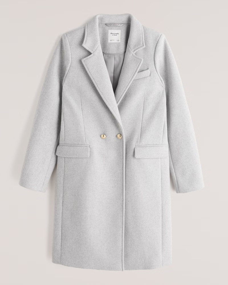 Women's Tailored Wool-Blend Dad Coat | Women's Up To 50% Off Select Styles | Abercrombie.com | Abercrombie & Fitch (US)