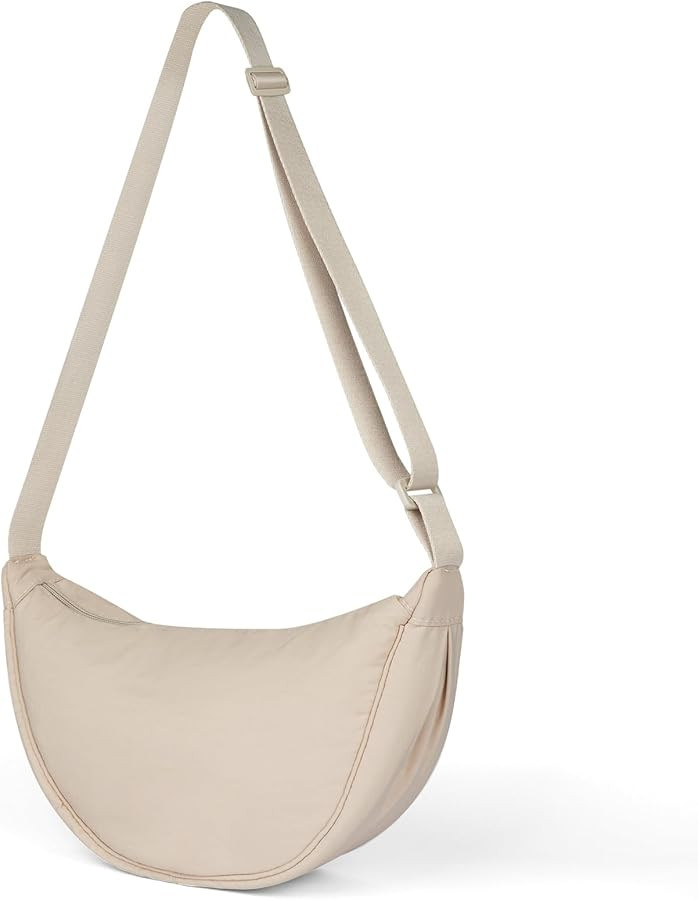 Crescent Bag, Nylon Dumpling Bag for Women, Hobos Crossbody Bag with Adjustable Strap, Women's Ca... | Amazon (UK)