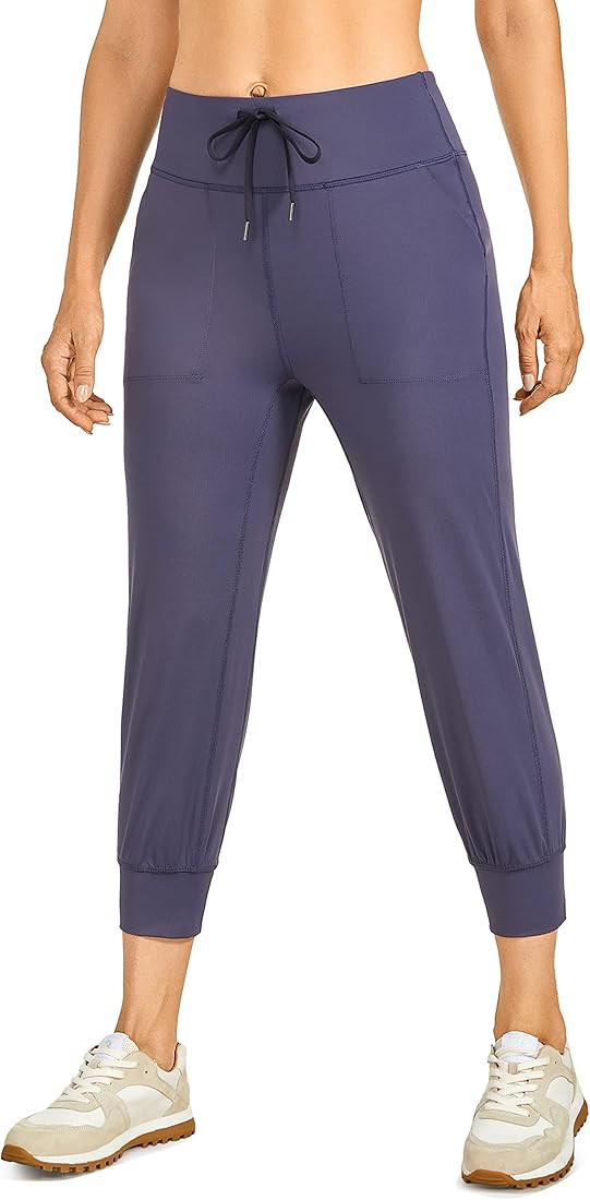 CRZ YOGA Women's Naked Feeling Workout Yoga Capri Joggers with Pockets High Waist Drawstring Stre... | Amazon (US)