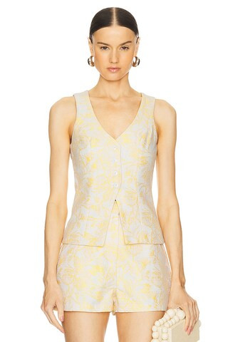 Amanda Uprichard Carnegie Vest in Electric Yellow from Revolve.com | Revolve Clothing (Global)