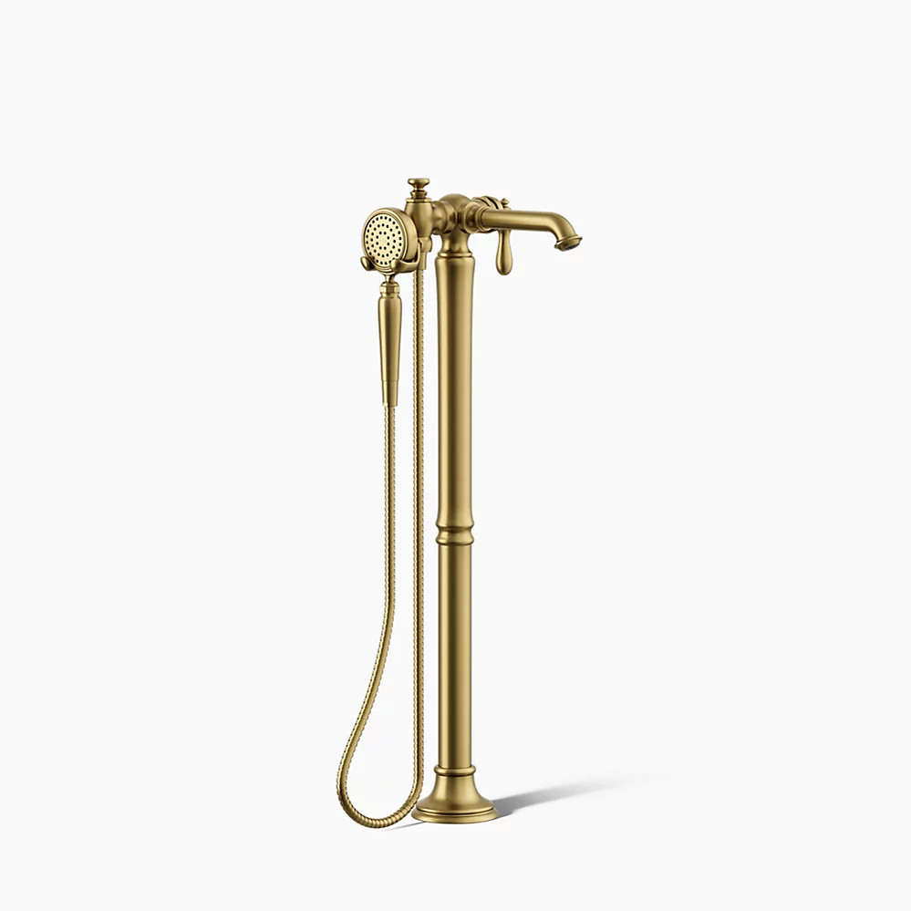 Artifacts® Floor-mount bath filler trim with handshowerK-T72790-9M-2MB | Kohler