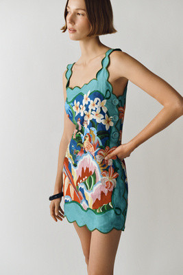 Farm Rio Garden of Life Linen Mini Dress | Anthropologie (US)