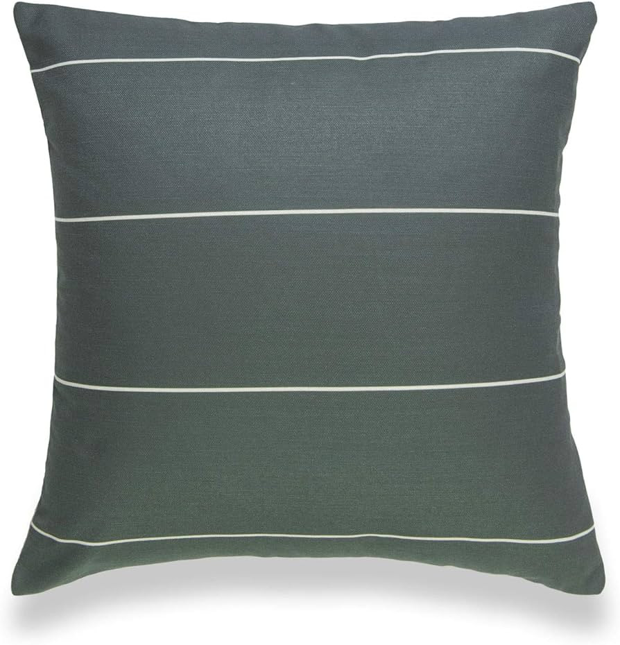 Modern Boho Pillow Cover, Stripes, Moss Green, 20" x20" | Amazon (US)