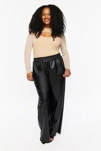 Plus Size Faux Leather Wide-Leg Pants | Forever 21 | Forever 21 (US)