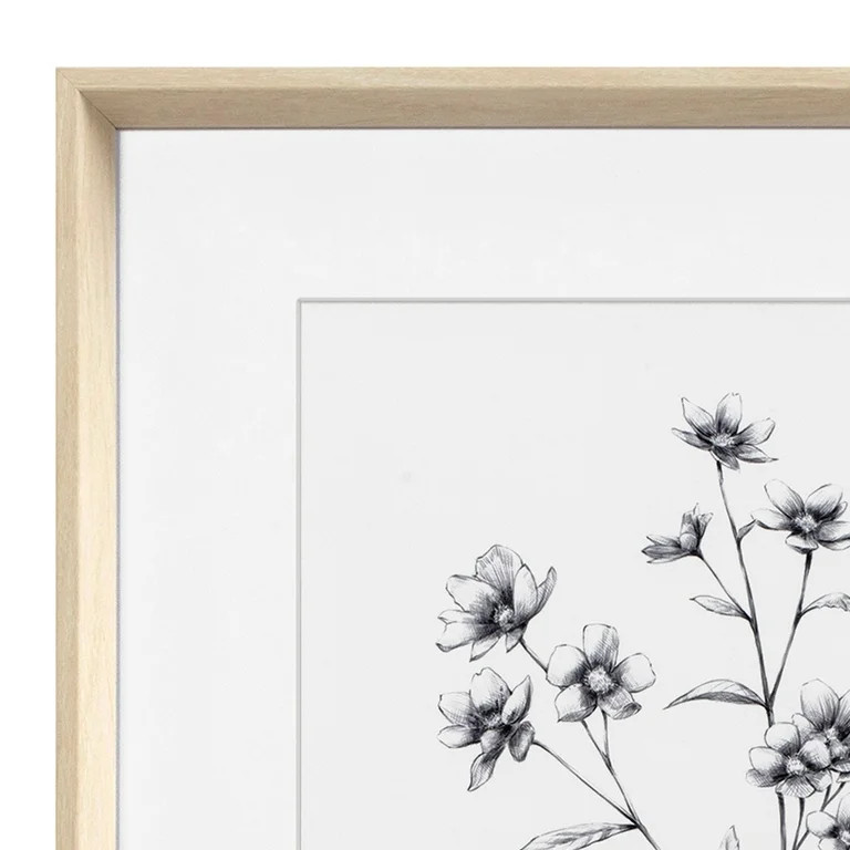 My Texas House Wild Daisy Spray Pencil Drawing 2 Pce Set Framed Art 18" x 24" | Walmart (US)