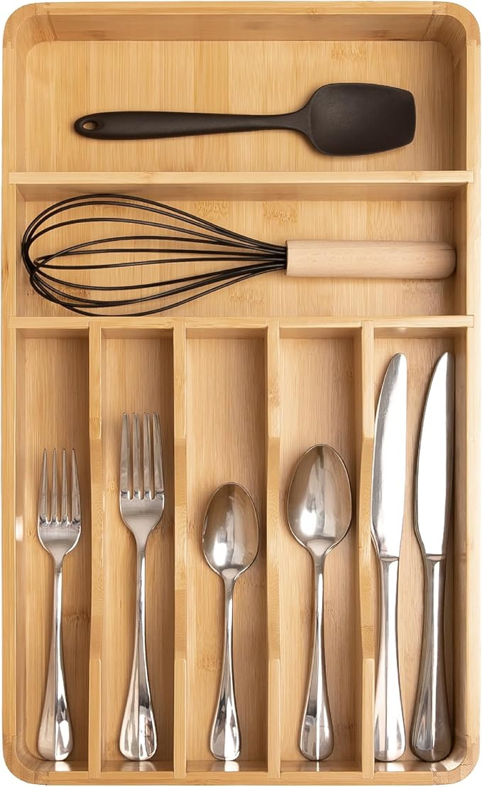 KitchenEdge Silverware Organizer - Cutlery, Flatware, and Utensil Holder for Kitchen Drawers, Fix... | Amazon (US)