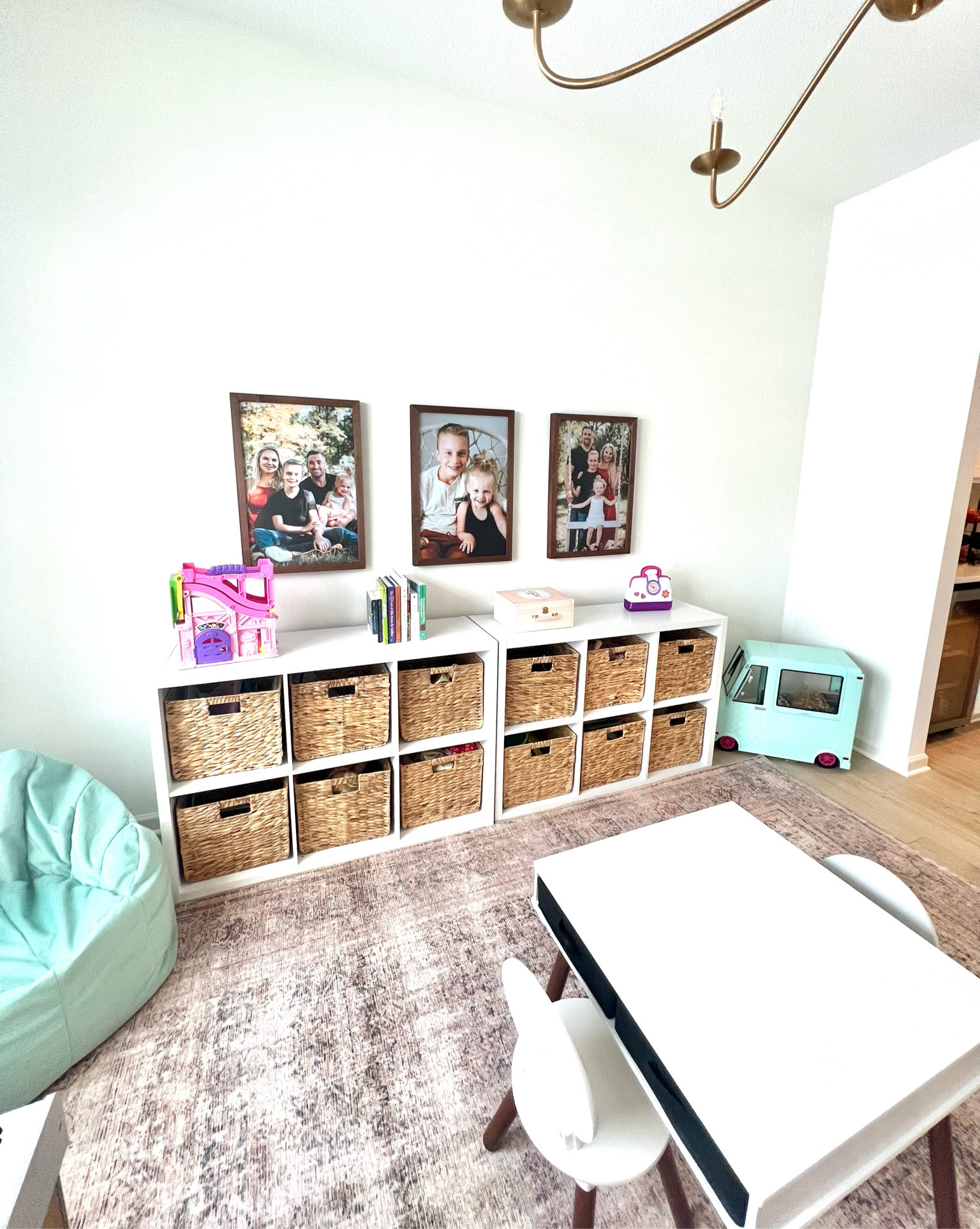 Playroom organization. Toy bins, rug, kids table, kids room, toy room, target, our generation. Walmart, pottery barn, wayfair.

#LTKhome #LTKkids #LTKsalealert