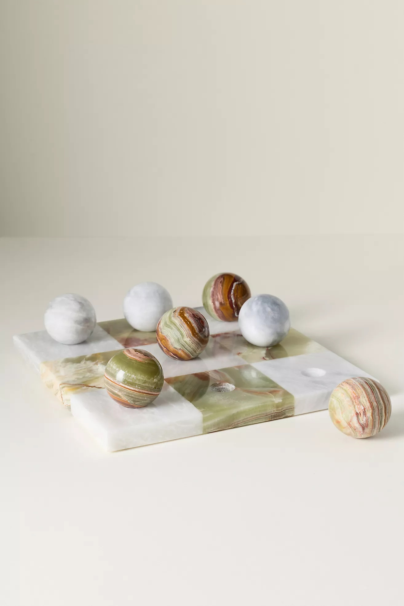 Green Marble Tic-Tac-Toe Game | Anthropologie (US)