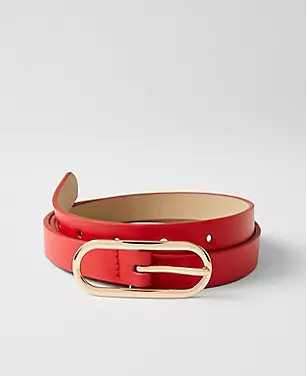 Oval Faux Leather Belt | Ann Taylor (US)