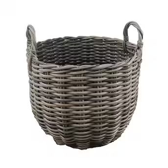 allen + roth 16.9-in W x 12.4-in H x 16.9-in D Gray Plastic Stackable Basket | Lowe's