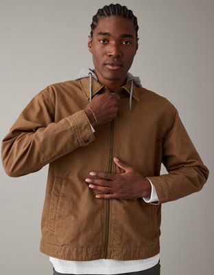 AE Fleece Hooded Workwear Jacket | American Eagle Outfitters (US & CA)