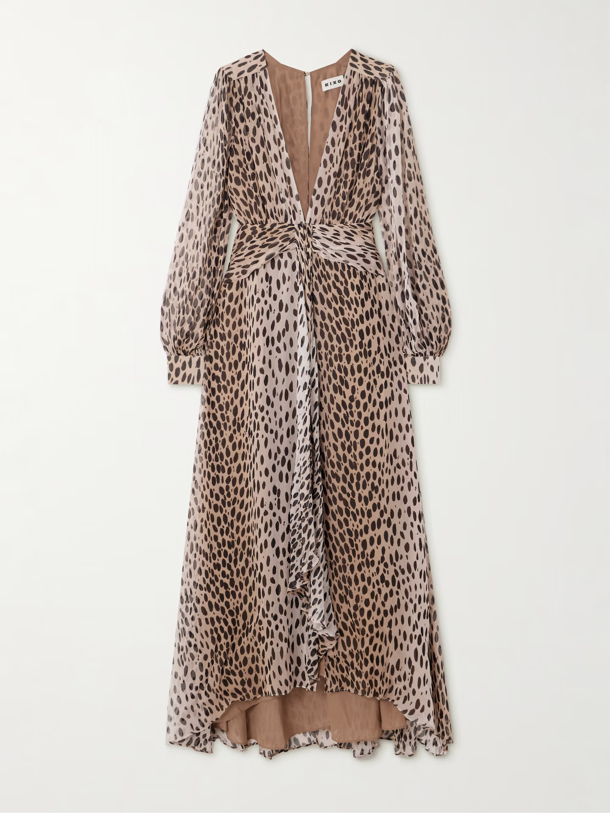 Meera gathered leopard-print crepon maxi dress | NET-A-PORTER (UK & EU)