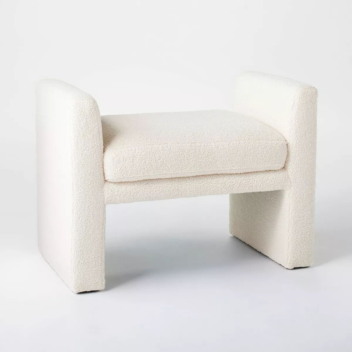 Vernon Ottoman Cream Faux Shearling - Threshold™ designed with Studio McGee | Target