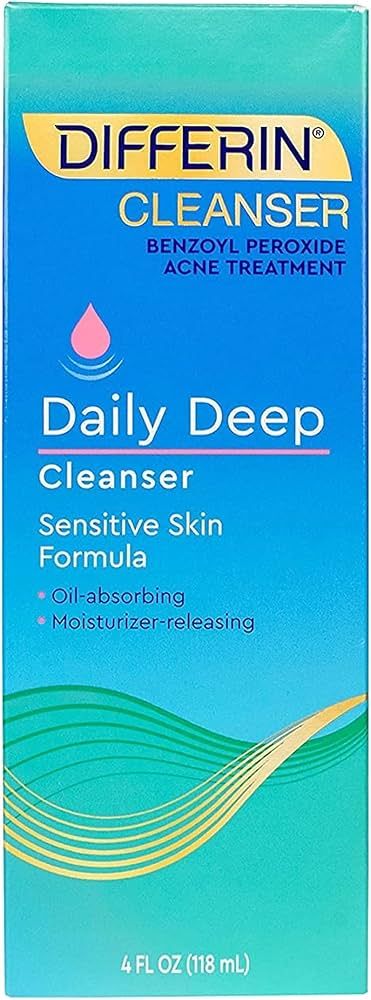 Acne Face Wash with Benzoyl Peroxide by the makers of Differin Gel, Daily Deep Cleanser, Gentle Skin | Amazon (US)