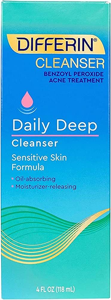 Acne Face Wash with Benzoyl Peroxide by the makers of Differin Gel, Daily Deep Cleanser, Gentle Skin | Amazon (US)