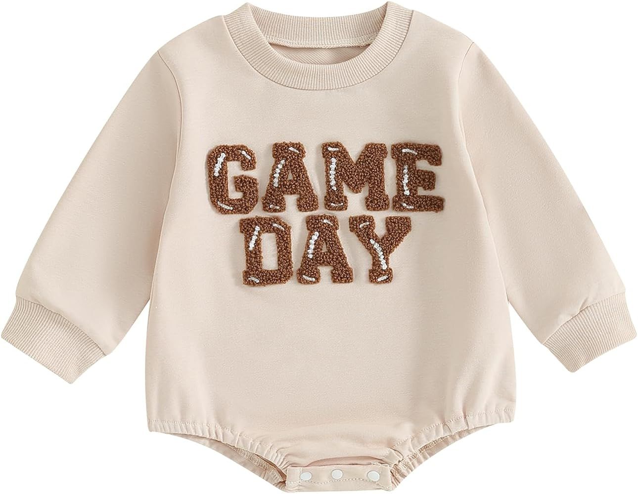 YINGISFITM Baby Girl Boy Football Outfit Game Day Sweatshirt Romper Long Sleeve Shirt Onesie Fall... | Amazon (US)