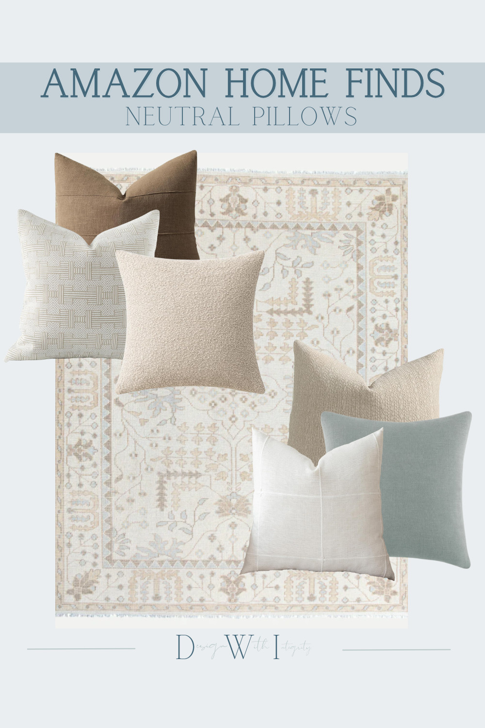 This neutral pillow pairing is designed to feel soft layered and timeless. Warm beiges and creamy ivories create a cohesive foundation while subtle pattern and varied texture add depth and interest. Woven fabrics and gentle contrast keep the look relaxed yet refined allowing each pillow to complement the others without competing. The result is a balanced composition that works beautifully on a sofa bed or accent chair.

Shop the curated pillow pairing to recreate this calm elevated look in your own space.


#NeutralPillows #PillowPairings #LayeredInteriors #InteriorStyling #TimelessDecor 

 #LTKSeasonal #LTKHome