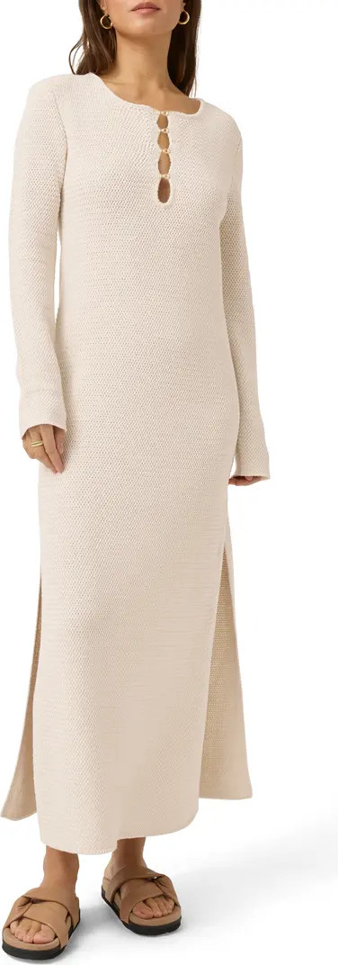 x @Cellajaneblog Long Sleeve Cotton Blend Caftan | Nordstrom