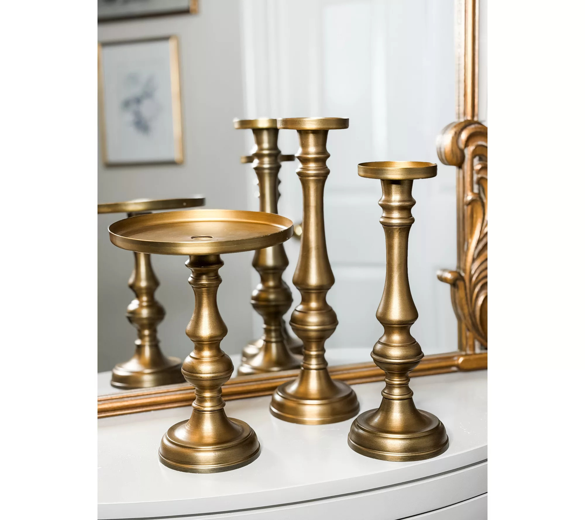 Simply Stunning Set of 3 Pillar Holders with Tray by Janine Graff | QVC
