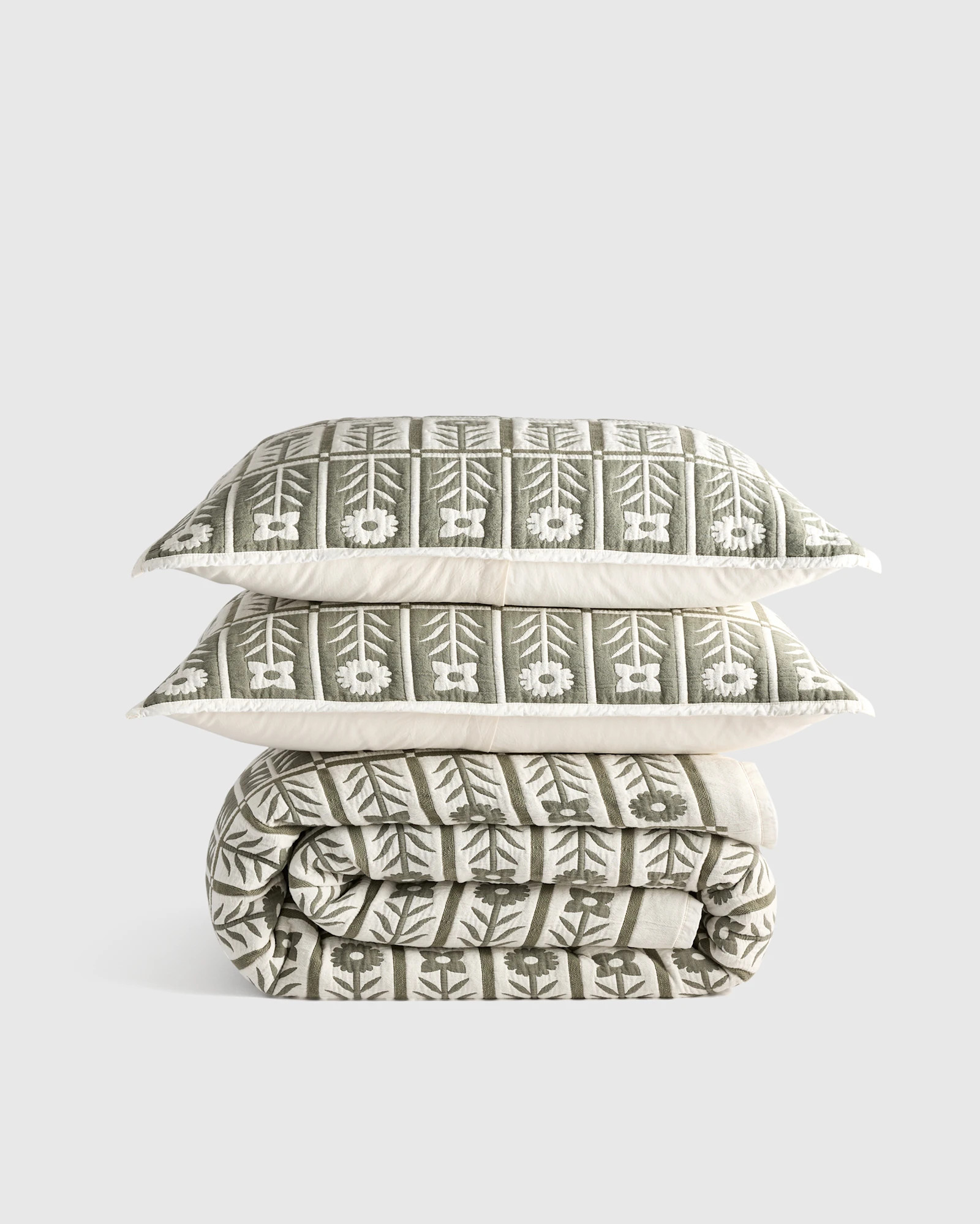 Organic Cotton Jacquard Floral Coverlet Set | Quince