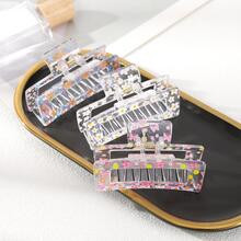 3pcs Floral Pattern Hair Claw | SHEIN