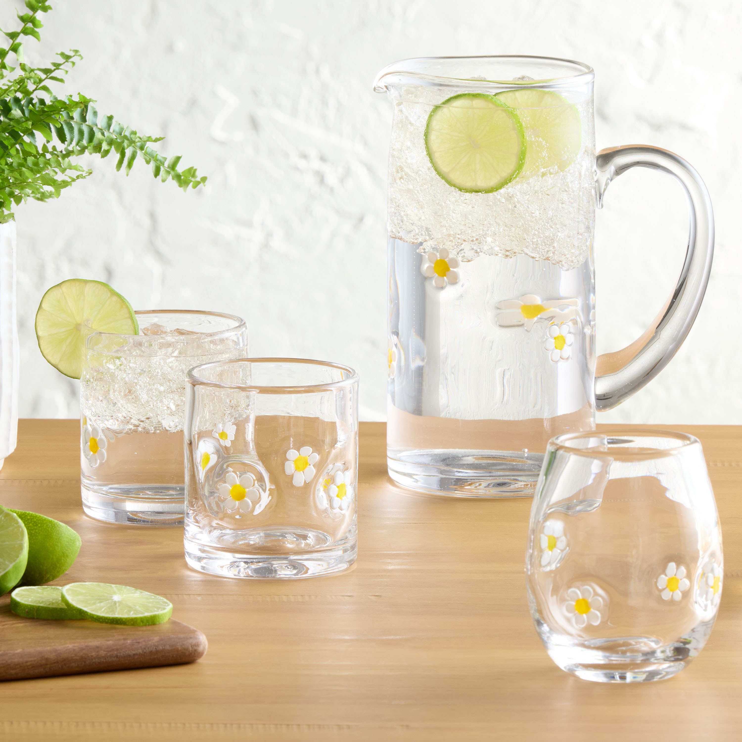 Charm Daisy Inlay Glassware Collection | World Market