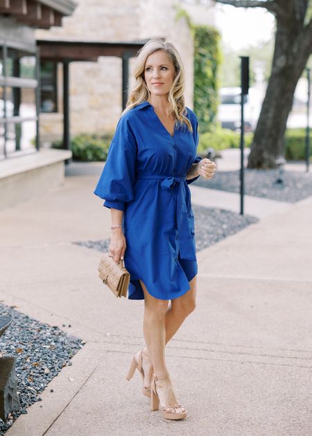 The perfect cobalt blue shirt dress from Brochu Walker

This dress is perfect for travel, and for date night! Easily dressed up or dress down with a change of accessories 

Fits true to size 
I’m 5’2” tall and wearing  XS


#LTKStyleTip #LTKOver40 #LTKTravel