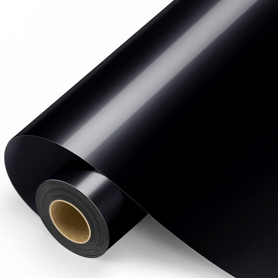 Black Permanent Vinyl - 12"x11FT Black Adhesive Vinyl Roll for Cricut, Silhouette and Other Cutte... | Amazon (US)
