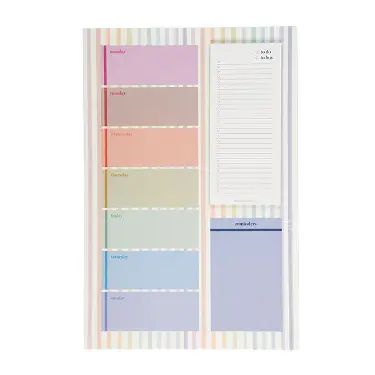 Vertical Colorful Repositionable Weekly Whiteboard and Notepad | Erin Condren | Erin Condren
