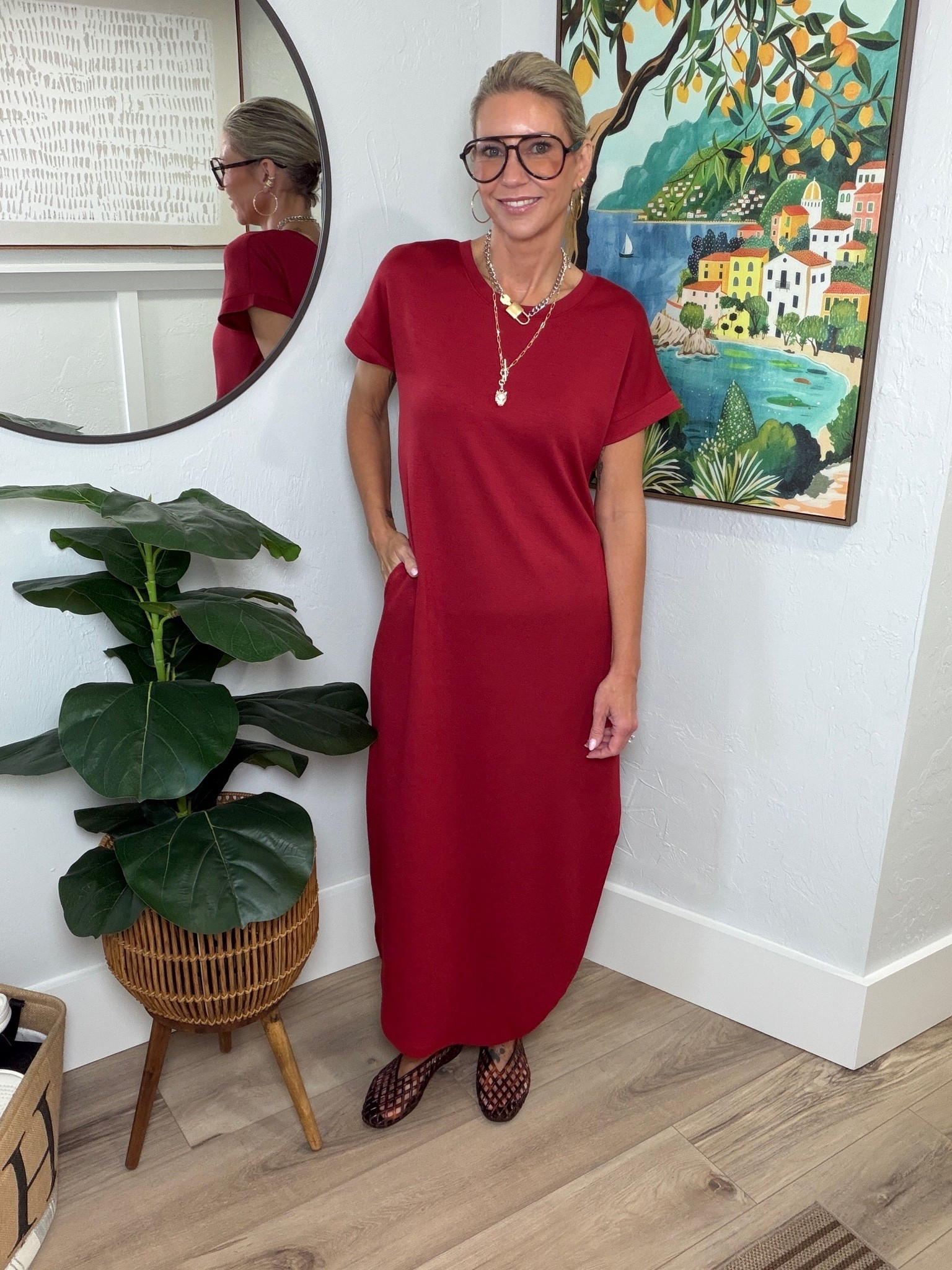 I’ve passed this dress up so many times and fully regret it now! 
It’s so soft and comfortable while also making you look and feel put together. Available is several color options! I’m wearing a small.

#LTKootd #LTKOver40 #LTKgrwm